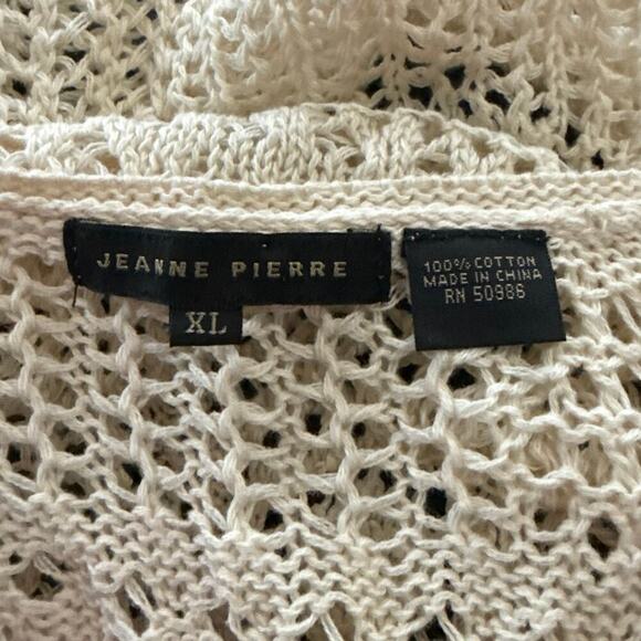 Open Front Womens Cardigan Size XL Short Dropped Sleeve Open Knit Boho Crochet - Picture 3 of 5